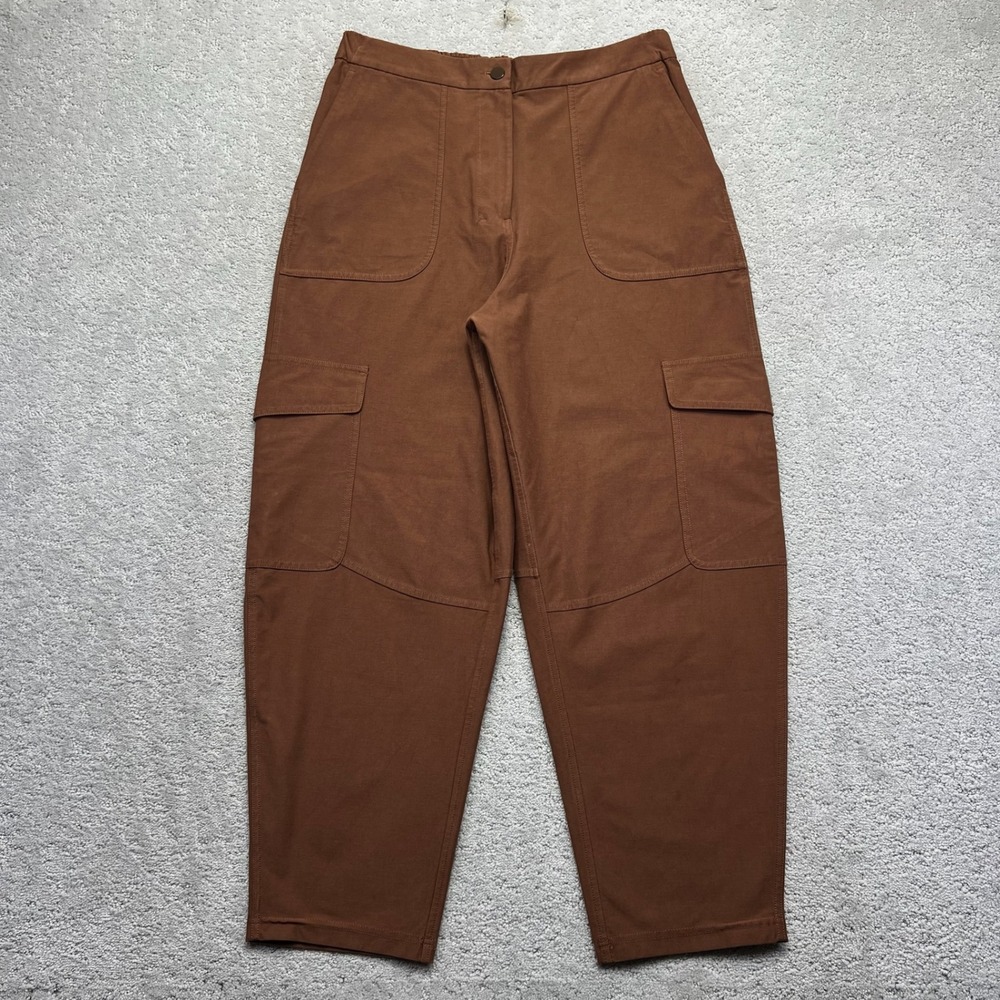 Lululemon Cargo Pants Womens 31 Roasted Brown Woven High Rise Relaxed Tapered